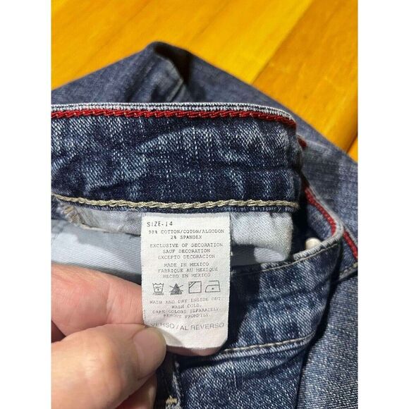 Tommy Hilfiger Jeans Womens Size 14 High Rise Straight Cropped Denim VTG Y2K - Picture 4 of 8